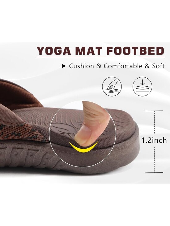 Men\'s Brown Flip Flop Open Toe Athletic Straps Orthotic Summer Plantar Casual main image 4